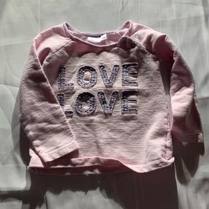 So Cute Age 18 Months Sweater Love Love Button Cotton Long Sleeve #K1